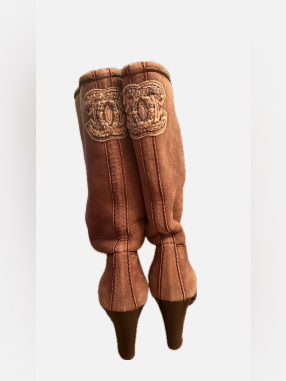 vintage Chanel mid-calf slouch boots circa Karl Lagerfeld 2005. Sz 38 - Picture 2 of 6